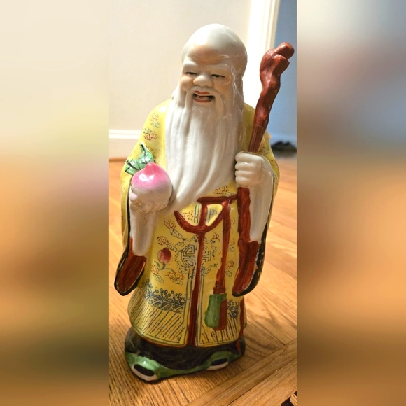 Set of 3 Fu Lu Shou Porcelain Statues - Picture 4 of 5